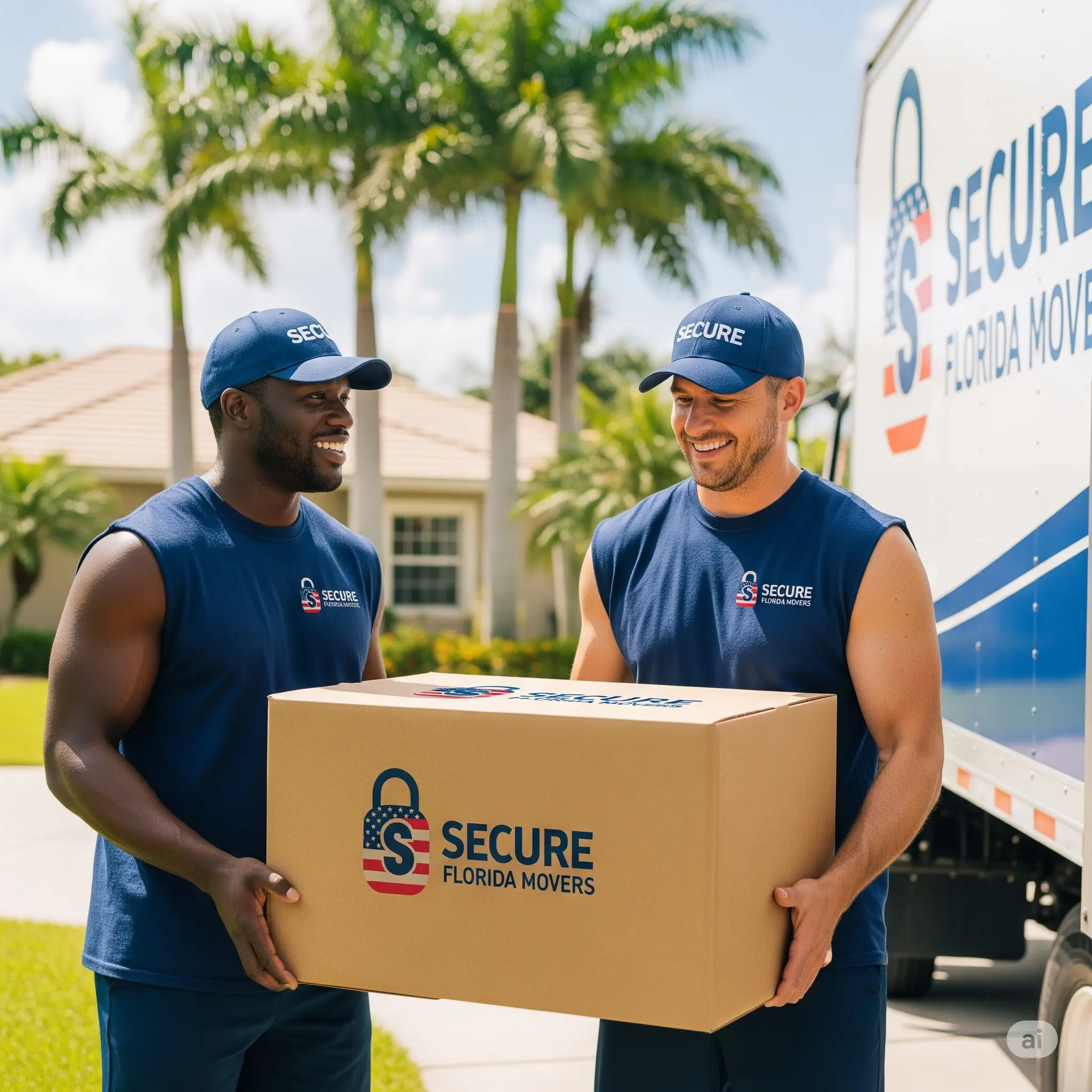 A moving truck on a sunny Florida day.